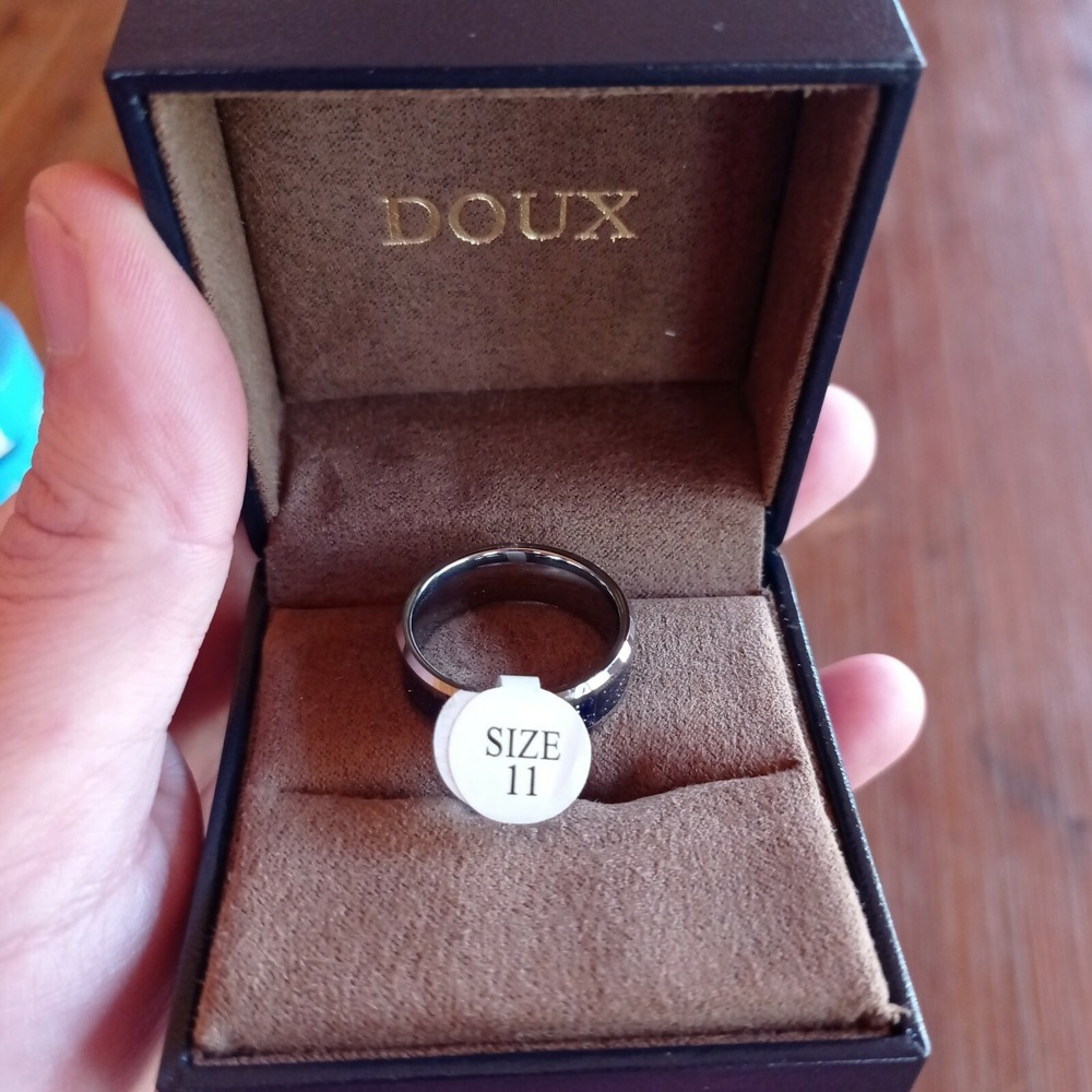 DOUX Mens Tungsten Ring for Men Real KOA Wedding Band size 11 ZB1